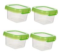 ISTOVO Lot de 4 Boîtes de Conservation Alimentaire avec Joint Étanche, en Polypropylène et Silicone, Compartimentées pour les En-Cas et le Lait.