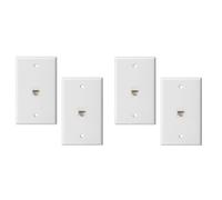 ISTOVO Lot de 4 Plaques Murales Ethernet 1 Port, Plaque Murale Jack avec Insert de Coupleur RJ45 à