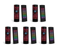 ISTOVO Lot de 5 souris Air Mouse pour Android TV Box, mini clavier sans fil Air Télécommande avec rétroéclairage RVB MX3 Pro IR Learning