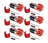 ISTOVO Lot de 6 moteurs brossés 370 + dissipateur thermique en alliage avec engrenages en acier pour C14 C24 B14 B24 B16 B36, rouge