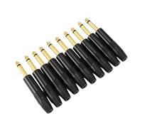 ISTOVO ou Plaquage 10Pcs Plug Mono Professional 2 Pole 6.35 Mm 6.5Mm Prise Stéréo Jack 6.35Mm Jack Noir