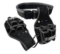 ISTOVO Sac à Outils en Toile Pièces de Rechange Accessoires Menuiserie Sac de Taille Tissu Oxford Noir Sac D'Électricien Quincaillerie Outil Sac de Taille Ceinture