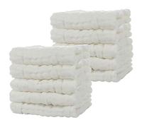 ISTOVO Serviettes de Bain en Mousseline pour le, Lot de 10 Serviettes de Toilette RéUtilisables en Coton Absorbant Doux pour Peau DéLicate de Blanc