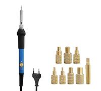 ISTOVO Soudeur de Chaleur de Fer de Fer Kit D'Insertion de L'Écrou Chaud 16-En-1 Température Réglable 180-500 ℃ Kit de Soudure, Pointes D'Insertion Bleue avec Bouchon EU à Écrou de Chaleur