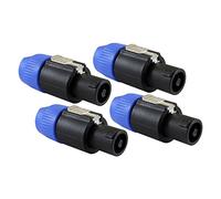 ISTOVO Speaker Plug Twist Lock Haut-Parleur 4 Pôles Plug Compatible avec Speakon Nl4Fc, Nl4Fx, Nlt4X, Nl2Fc - 4 Pack