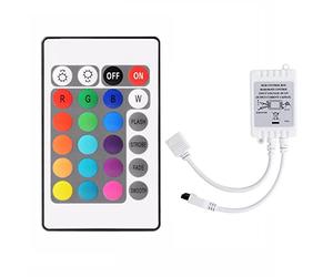 ISTOVO TéLéCommande 24 Touches + ContrôLeur LED DC12V BoîTier de Commande RVB ContrôLeur de Bande Lumineuse IR pour Bande Lumineuse 5050 2835 RVB