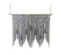 ISTOVO Tenture Murale en Macramé Tissé à la Main Corde de Coton de BohèMe Boho Tapisserie Home Decor Gris