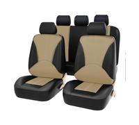 ISTOVO Voiture Ensembles De Housses Siège pour Hyundai Tucson 2021-2023, Cuir Nonslip Respirante Housses Couvre Sieges Protection Accessoires,C/Black Beige
