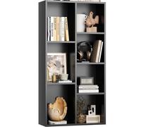 iSunirm Bibliothèque, Etagère de Rangement Ouverte à 7 Cubes,Étagère pour Bureau, Salle de séjour et Chambre,48 x 24 x 106 cm,Noire