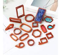 iSuperb 13 Pièces Moule à Résine Pendentifs Silicone molds Cadres en Bois pour Fabrication de bijoux kit, Breloques Pendentifs, Boucle d'oreille, Collier Bricolage Artisanat
