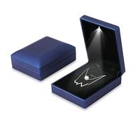 iSuperb 2PK LED Boîte à Pendentif éclairé Boîte de Collier Bracelet Support de Rangement Boîte à Anneaux avec Lumières Boîtes-cadeaux de Bijoux pour Femmes (Bleu)
