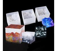 iSuperb 3 Pièces Moules de Résine Forme de Montagne Moules en Silicone de Neige Époxy Resin Molds DIY Micro Paysage Artisanal Décoration