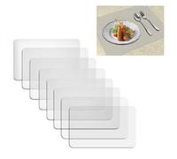 iSuperb 8pcs Sets de Table Transparent Napperons de Table Réutilisables pour Enfants Antidérapants et Résistants à la Chaleur