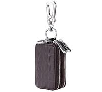 iSuperb Etuis Porte Clés Cuir Porte Clé-Monnaie Pochette Rangement pour Clé Zippée Sacoche à Fermeture Double Eclair 9x5x3.5cm