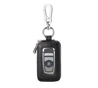 iSuperb Etuis Porte Clés Cuir Porte Porte Clé-Monnaie Pochette Rangement pour Clé Zippée Pochette Rangement Porte 9,5 x 3,5 x 5 cm (Noir)