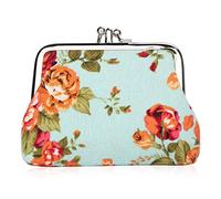 iSuperb Femmes Embrayage Porte-Monnaie Sac à Main Pochette Carte Titulaire Coin Purse en Toile 12x9cm (Bleu)