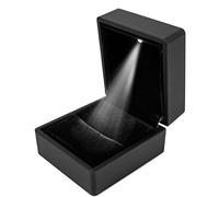 iSuperb LED Bague Bijoux Boîte Proposition Bague de fiançailles Étui organisateur de cadeaux Pour l'engagement/mariage 6.5x6x5cm (A)