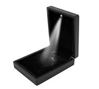 iSuperb LED Collier Bijoux Boîte Proposition Bague de fiançailles Étui organisateur de cadeaux Pour l'engagement/mariage 9x7x3.2cm (B)
