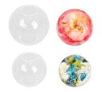 iSuperb Lot de 2 moules ronds en silicone avec boules en résine pour kits de cristal époxy 3D, loisirs créatifs, pendentifs en cristal faits à la main, 70/90 mm