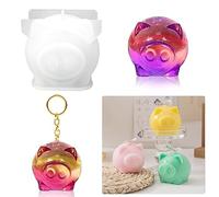 iSuperb Moule en Silicone Résine Époxy de Cochon Mignon Kit Création DIY pour Bijoux Pendentifs Forme Animaux (Cochon/Chat) Réutilisable et Résistant à la Chaleur Idée Décoration