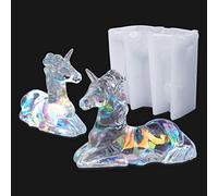 iSuperb Moule Résine Epoxy Moule Licorne 3D Moulle Silicone Resin Mold pour DIY Décorations Artisanales (Transparent)