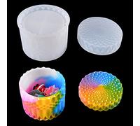 iSuperb Moules de Boîte de Rangement avec Couvercle Moule en Résine pour Boîte à Bijoux Moules de Moulage de Résine Époxy de Pot pour Faire des Bibelots, Porte-stylo, Bougeoir (1 moules)