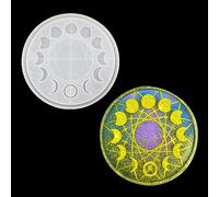 iSuperb Moulle Resine de Lune de Plateau Grand Moulle Horloge Moulage Silicone de Phase Lune de Resin Mold pour Murale Artisanat Décoration