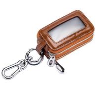 iSuperb Porte Clé-Monnaie Pochette Rangement pour Clé Zippée 9,5 x 3,5 x 5 cm (Marron)
