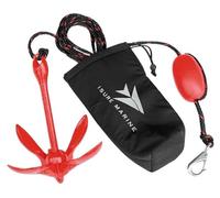 ISURE MARINE Kit d'ancrage pour kayak - Portable - Pliable - Ancre Bouée - Canoë Kayak Raft Bateau - Voilier - Corde marine - 1,6 kg - Kit d'ancrage complet - Pour petits bateaux, kayaks jet ski etc