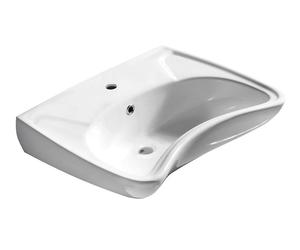 Isvea Handicap lavabo 59.5x45.6 cm rectangulaire classique pour les handicapés blanc brillant 10TP60060