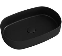 Isvea Infinity lavabo 55x36 cm ovale à poser noir mat 10NF65055-2N