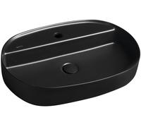 Isvea Infinity lavabo 60x40 cm ovale à poser noir mat 10NF65060-2N