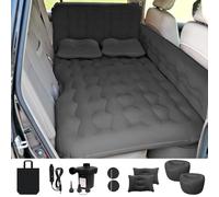 ISWEES Matelas gonflable pour voiture SUV avec pompe électrique, 2 oreillers gonflables et 2 repose-pieds pour siège arrière, siège latéral, coffre de lit, lit de camping épais - Noir