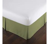 ISZI Cache Sommier Jupe de Lit 120/140/180CM- Volants de 35 Cm Tombant sur Le Sommier Plissé en Coton Décorer Protège Sommier Textile,Vert,180 * 200+35cm