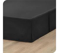 ISZI Cache-Sommier Jupe de Lit Élastique 90/120/140/150/180CM Cache Sommier Jupe de Lit Plissé en Coton Décorer Protège Sommier Volants de 35 Cm Cache-Sommier,Noir,120 * 200+35cm