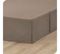 ISZI Cache Sommier Jupe de Lit Volants de 35 Cm Cache-Sommier Plissé en Coton Décorer Protège Sommier Textile Qualité Supérieure Premium Cache Sommier Jupe,Marron,140 * 200+35cm