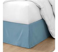 ISZI Cache-Sommier Plissé 100% Microfibre en Coton avec Jupe de Lit de Volants De 35 Cm Cache-Sommier Facile À Installer Ultra Doux Élastique 90/120/140/150/180CM Cache Sommier,Bleu,90 * 200+35cm