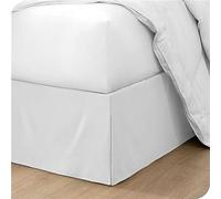 ISZI Cache-Sommier Plissé 100% Microfibre en Coton avec Jupe de Lit de Volants De 35 Cm Cache-Sommier Facile À Installer Ultra Doux Élastique 90/120/140/150/180CM Cache Sommier,Blanc,140 * 200+35cm