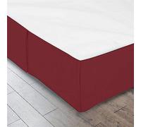 ISZI Cache-Sommier Plissé 100% Microfibre Jupe de Lit en Tissu Brossé Élastique avec Classique Chute de 14 Pouces Couvre Canapé Housse de Cadre de Lit,Rouge,140 * 200+35cm