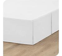 ISZI Cache-Sommier Plissé en Coton Protège Sommier Textile Qualité Supérieure Premium avec Jupe de Lit de 35 Cm Cache-Sommier Plissé en Coton,Blanc,180 * 200+35cm