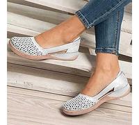 ISZI Sandales À Bout Fermé Sandales Eté Mode Sandales de Plage Mules avec Support de Orthopédique Creuses Confort Anti-Dérapant Chaussures de Plage,Blanc,EU39/US7.5