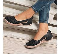 ISZI Sandales Orthopédiques Femmes Confortable Compensées Sandale À Bout Fermé Été avec Support de Orthopédique Creuses Plateforme Chaussures de Plage,Noir,EU38/US7