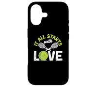 It All Starts with Love Joueur de Raquette de Tennis Amusant Coque pour iPhone 17