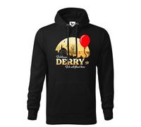 It Horror Movie Welcome to Derry Mein Inspired by Novel of Stephen King Sweat A Capucha Noir Unisex Size XXL