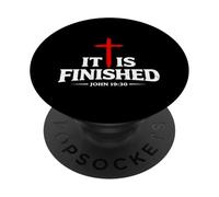 It is Finished John 19:30 Croix Christian Scripture Worship PopSockets PopGrip Adhésif