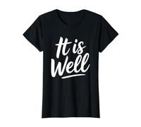 It is Well T-Shirt Graphique avec Valeur, Femme, Noir, L