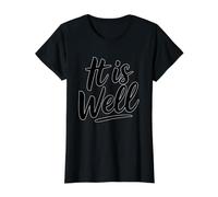 It is Well T-Shirt Graphique avec Valeur, Femme, Noir, XS