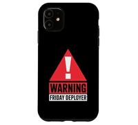 IT Joke Warning Friday Deployer Developer Humor Coque pour iPhone 11