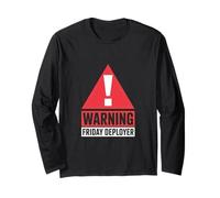 IT Joke Warning Friday Deployer Developer Humor Manche Longue