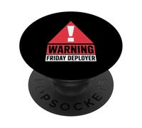 IT Joke Warning Friday Deployer Developer Humor PopSockets PopGrip Adhésif
